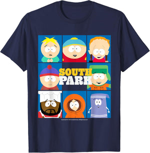 South Park Cast Framed Together T-Shirt - T-Shirt | Navy