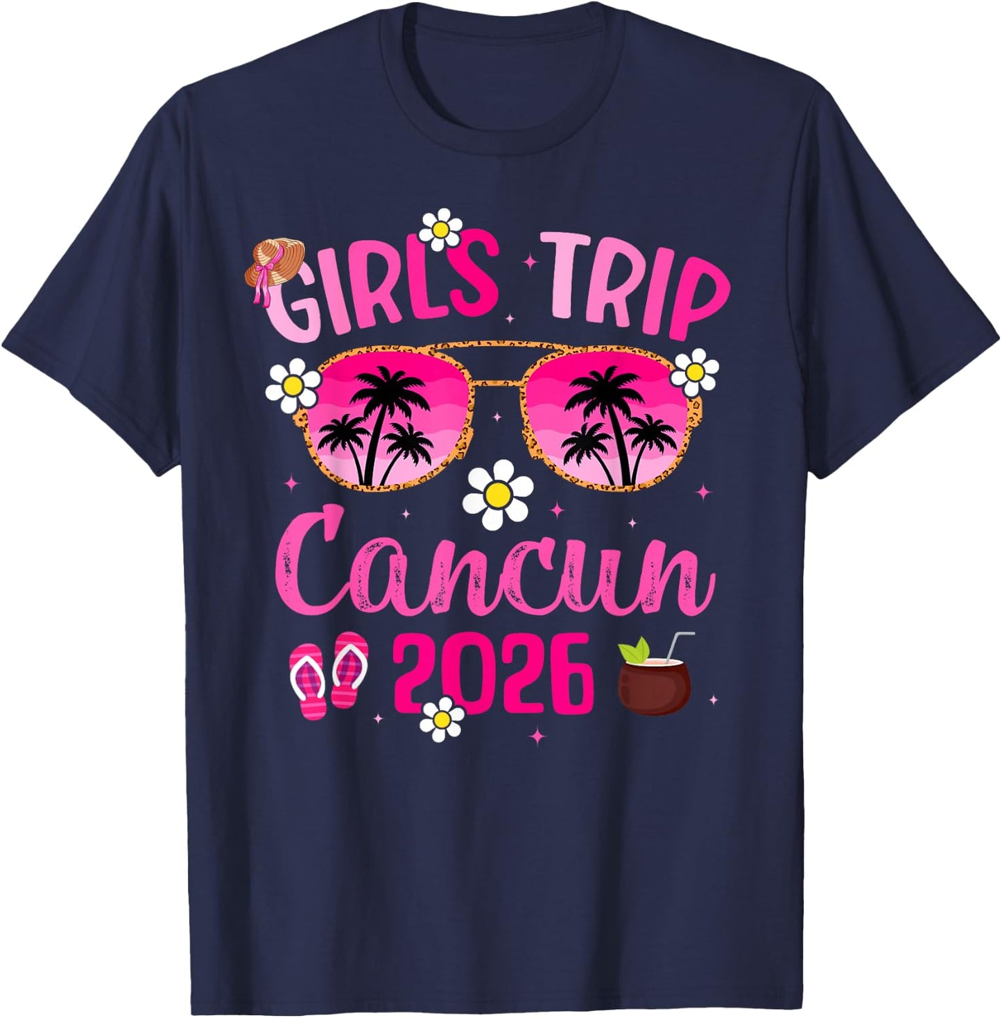 Girl’s Trip Cancun 2026 Besties Cancun, Mexico Vacation T-Shirt - T-Shirt | Navy