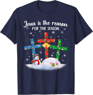 Jesus Is The Reason For The Season Christian Christmas Xmas T-Shirt - T-Shirt | Navy