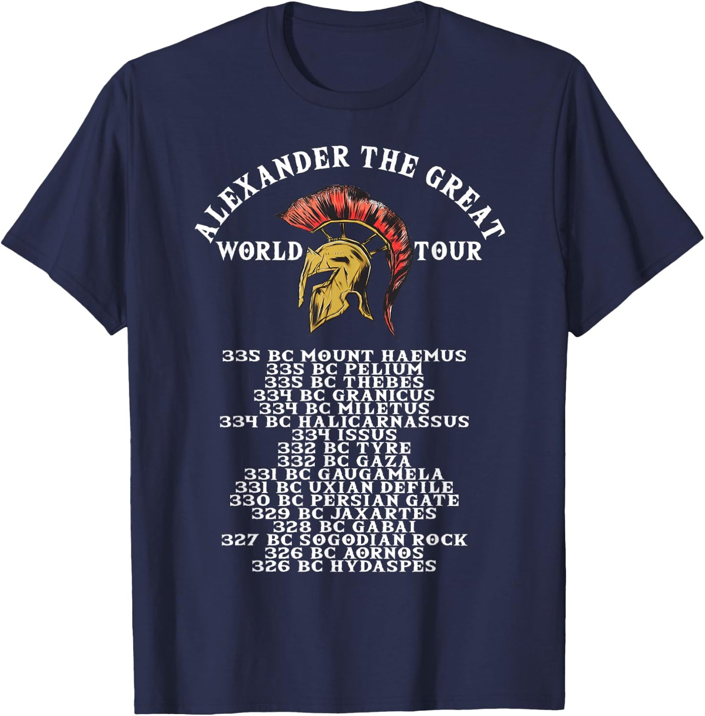 Ancient Greek History, Alexander The Great World Tour T-Shirt - T-Shirt | Navy