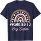 Promoted to Big Sister Teen Girls Women Rainbow Leopard 2026 T-Shirt - T-Shirt | Navy