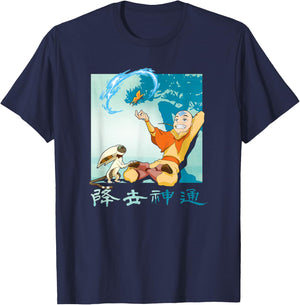 Avatar: The Last Airbender Aang & Momo Magical Power Logo T-Shirt - T-Shirt | Navy