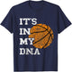 Basketball It's In My DNA Fingerprint Playing Basketball T-Shirt - T-Shirt | Navy