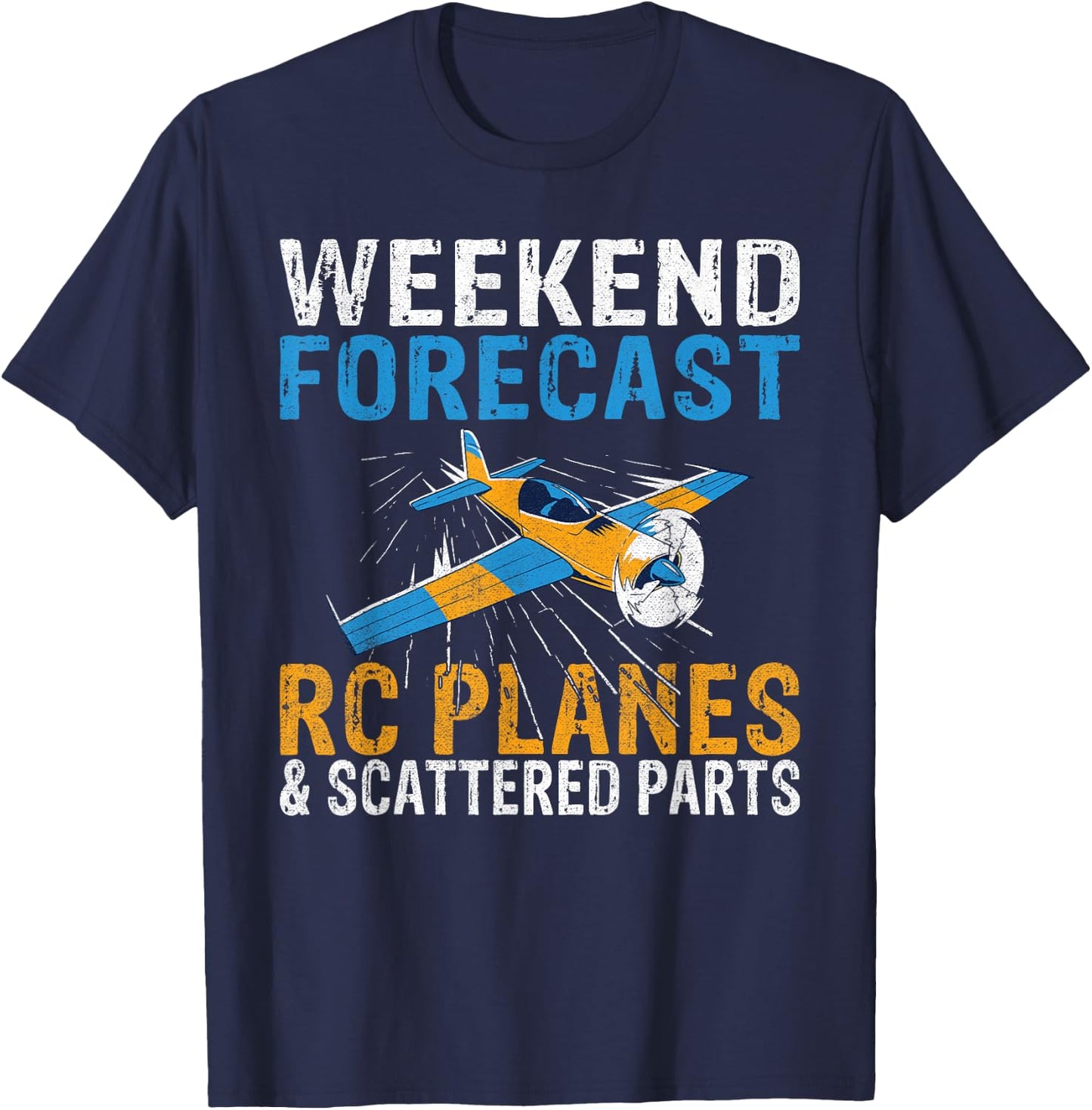 Weekend Forecast Rc Planes and scattered Parts RC Plane T-Shirt - T-Shirt | Navy