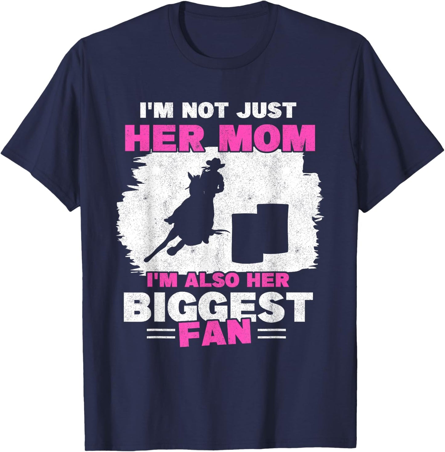 Mother Of Barrel Racer Mom Biggest Fan Horse Barrel Racing T-Shirt - T-Shirt | Navy