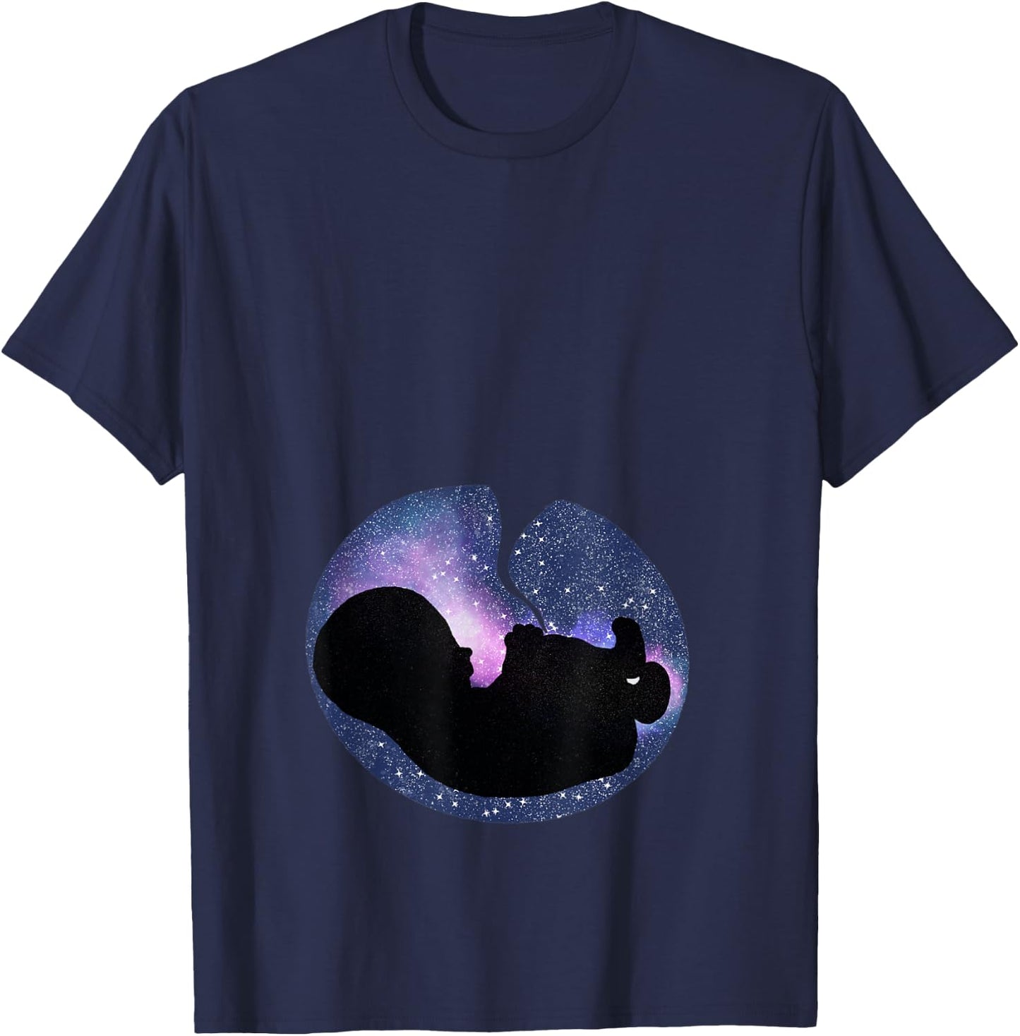 Pregnant Mother to Be (Sonogram Galaxy with Heart) T-Shirt - T-Shirt | Navy