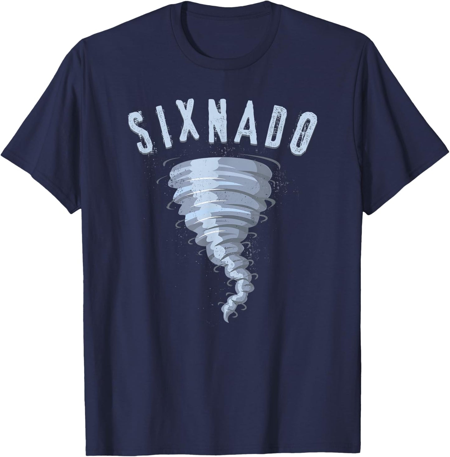 6th Birthday Tornado Shirt, Turning Six Sixnado Gift T-Shirt - T-Shirt | Navy