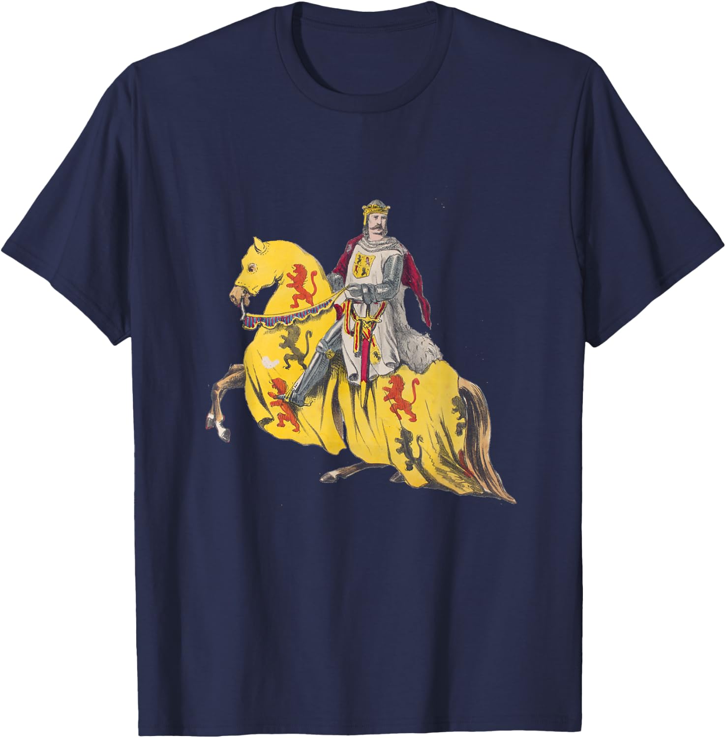 Medieval King of England Richard the Lionheart During the Crusades T-Shirt - T-Shirt | Navy