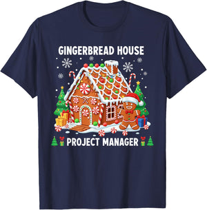 Gingerbread Man Costume, Gingerbread House Project Manager T-Shirt - T-Shirt | Navy