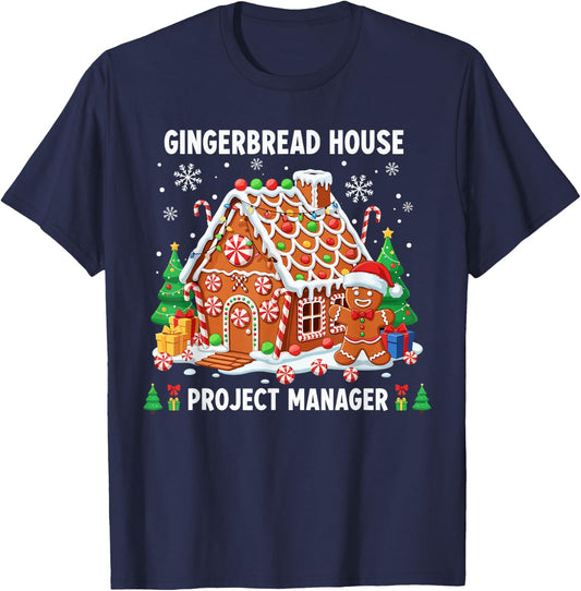 Gingerbread Man Costume, Gingerbread House Project Manager T-Shirt - T-Shirt | Navy