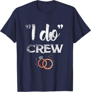 I Do Crew Wedding Bride Groom Funny T shirt Diamond Ring T-Shirt - T-Shirt | Navy