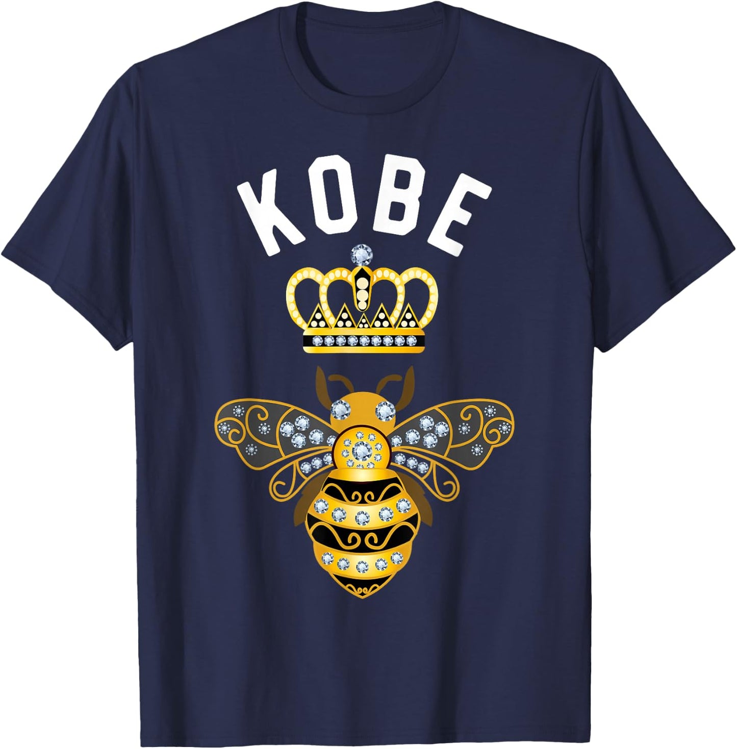 Kobe Name Kobe Birthday Gifts Queen Crown Bee Kobe T-Shirt - T-Shirt | Navy