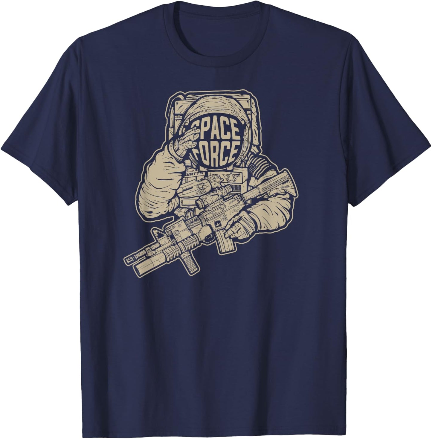 Space Force Combat Astronaut T-Shirt - T-Shirt | Navy