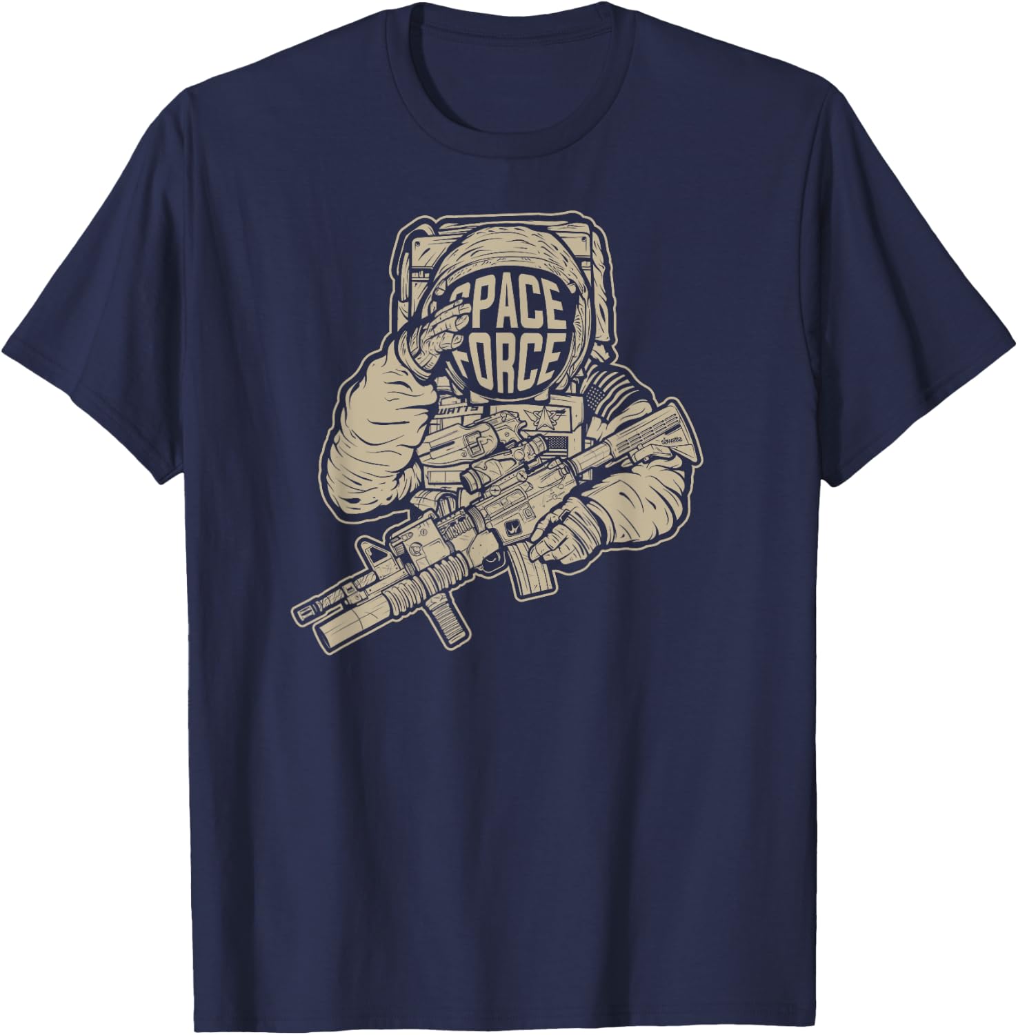 Space Force Combat Astronaut T-Shirt - T-Shirt | Navy