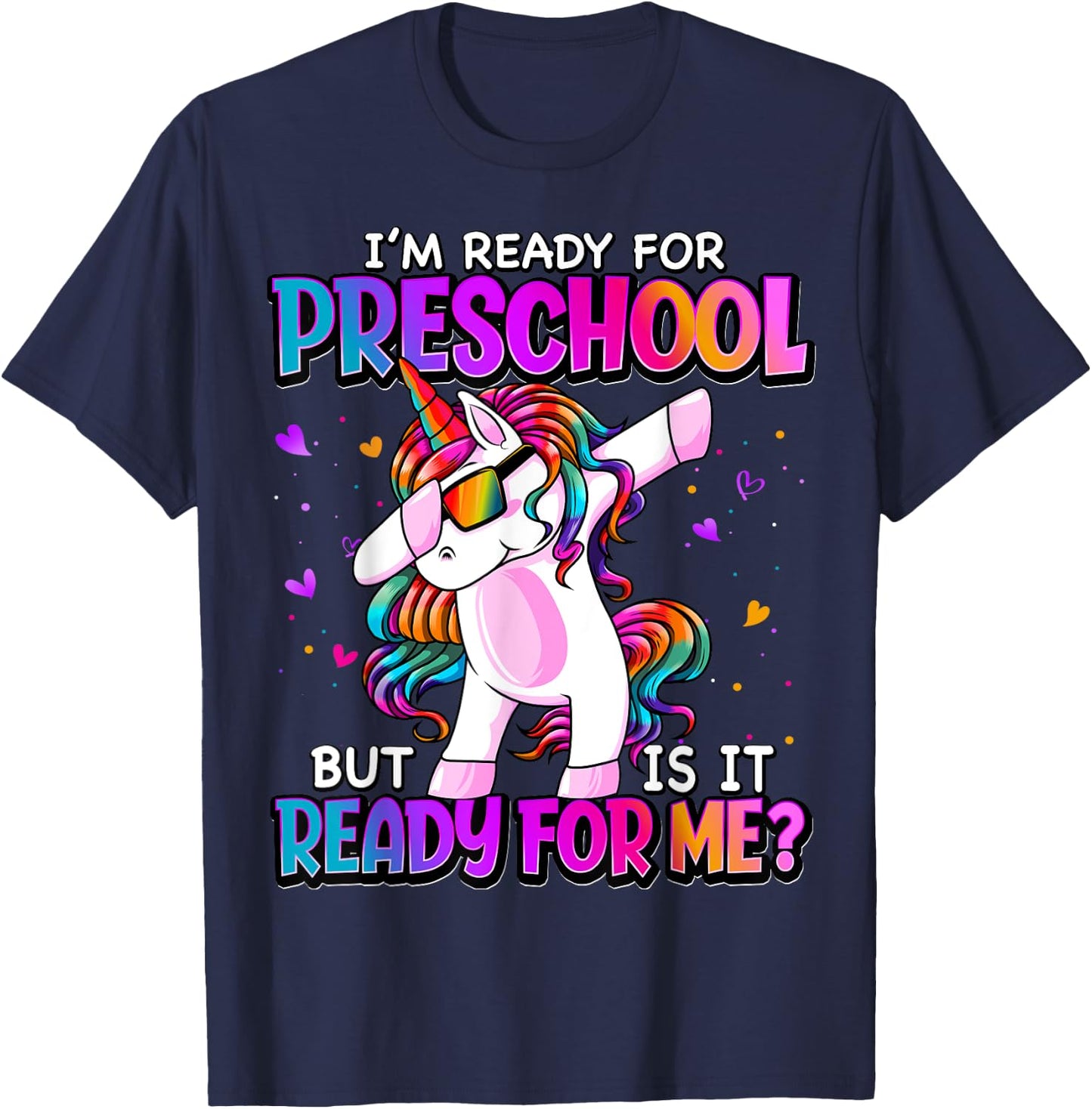 I'm Ready For Preschool Shirt Back To School Preschool Girls T-Shirt - T-Shirt | Navy