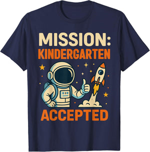 Mission Kindergarten Accepted Astronaut Back to School Boys T-Shirt - T-Shirt | Navy
