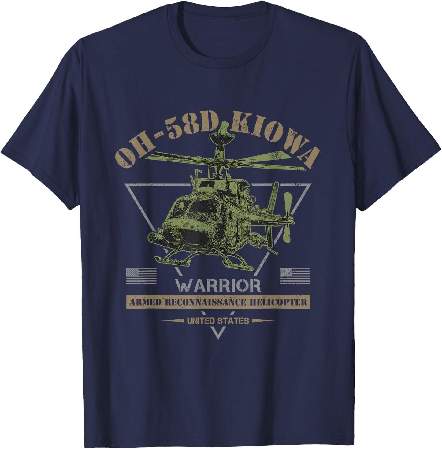 OH-58D Kiowa Warrior Helicopter T-Shirt - T-Shirt | Navy