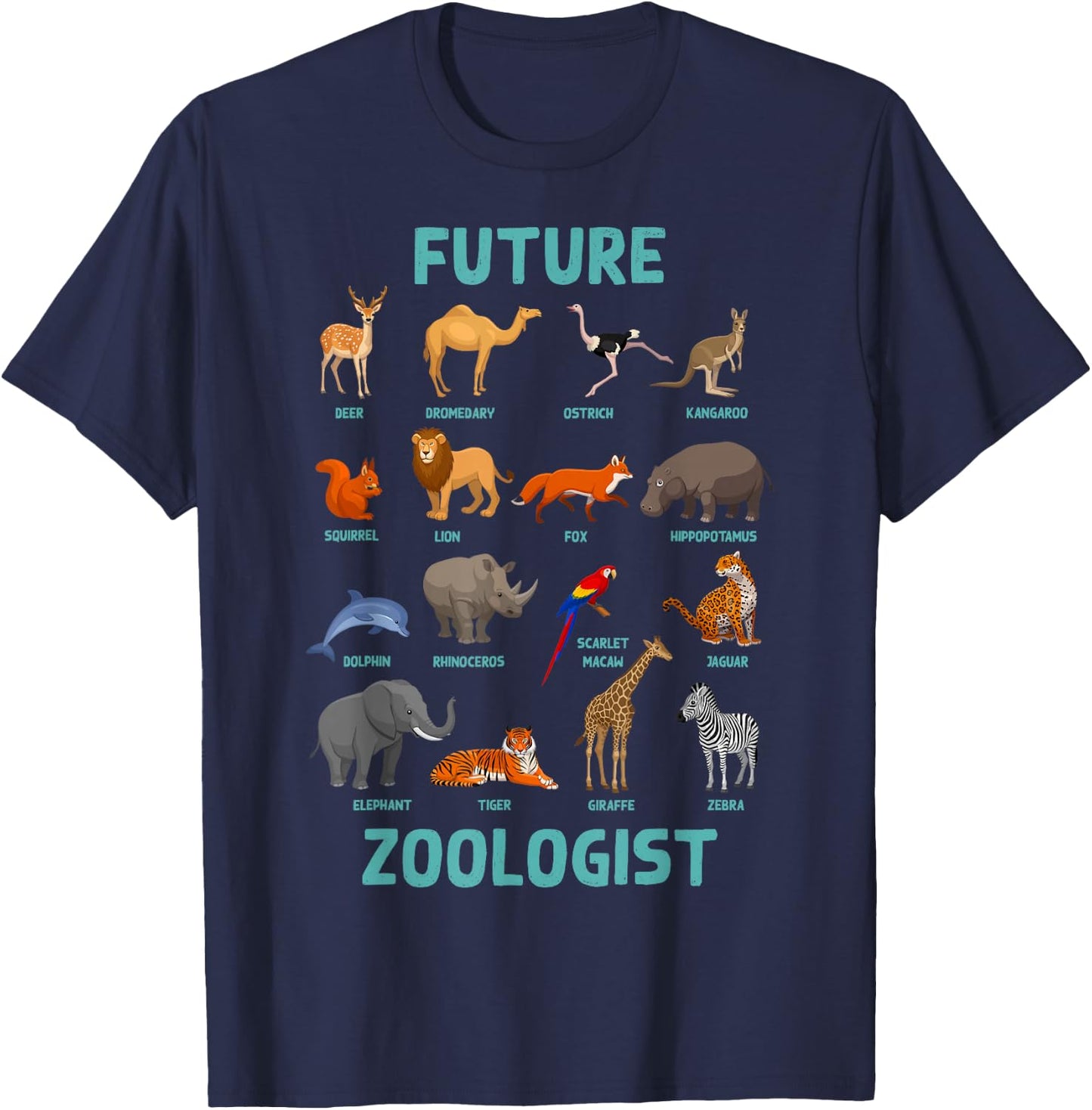 Future Zoologist Funny Wildlife Animals Zookeeper Ideas T-Shirt - T-Shirt | Navy