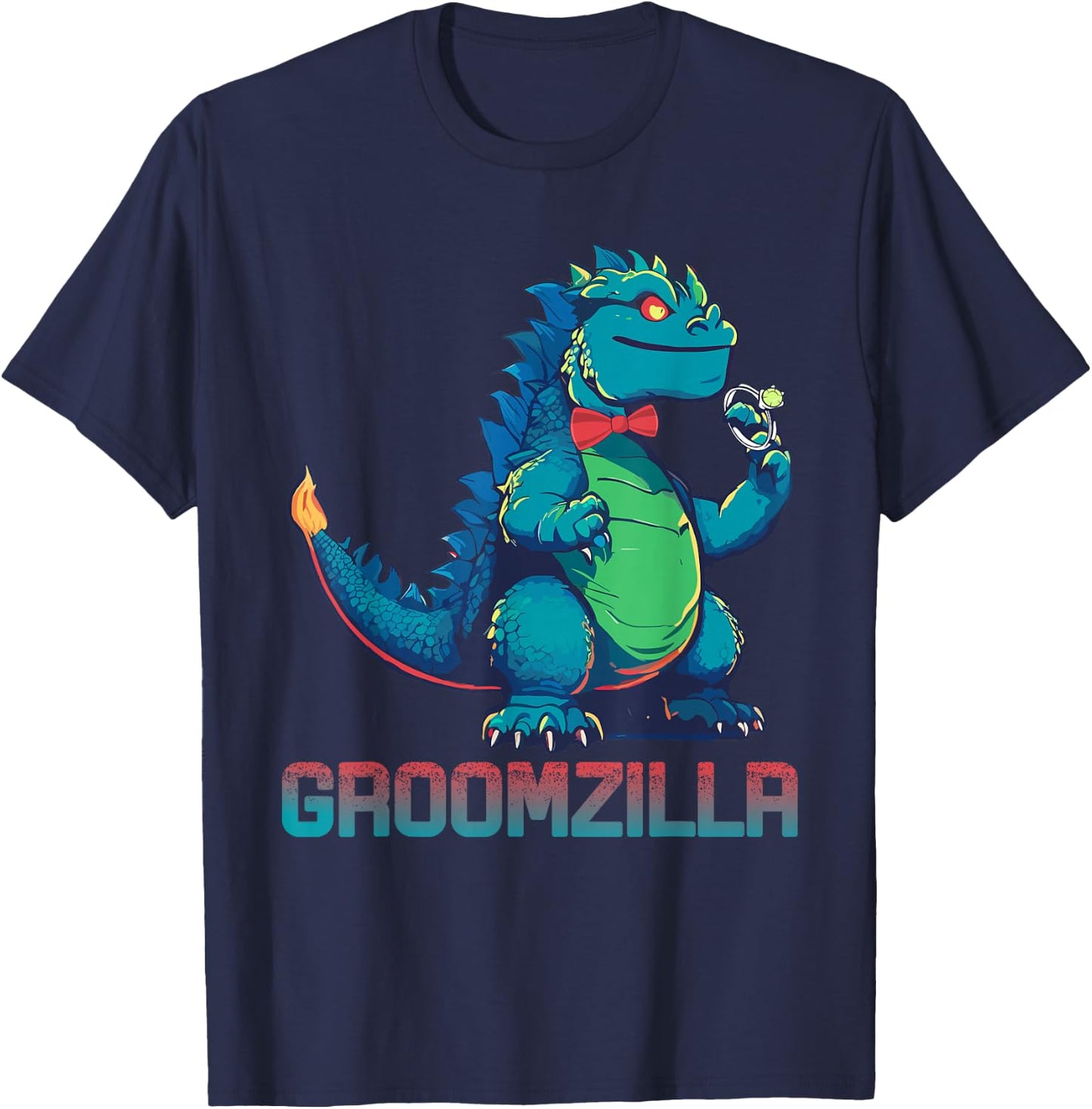 Funny Weding Groomzilla Design for Party T-Shirt - T-Shirt | Navy