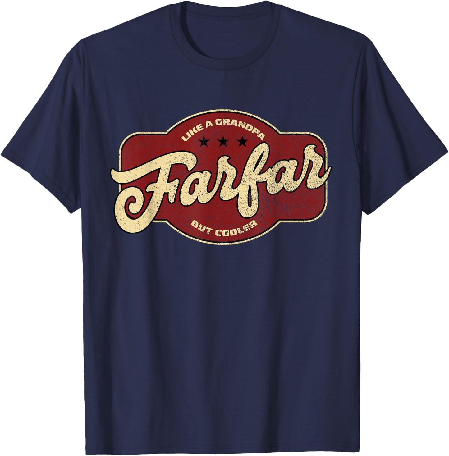 Vintage Farfar Like a Grandpa but Cooler - Swedish Grandpa T-Shirt - T-Shirt | Navy