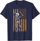 Scary Skeleton Skull Pumpkin American Flag Halloween Kids Men T-Shirt - T-Shirt | Navy