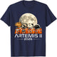 Artemis 2 Crew Funny Animals Mission to Moon 2026 Spacecraft T-Shirt - T-Shirt | Navy