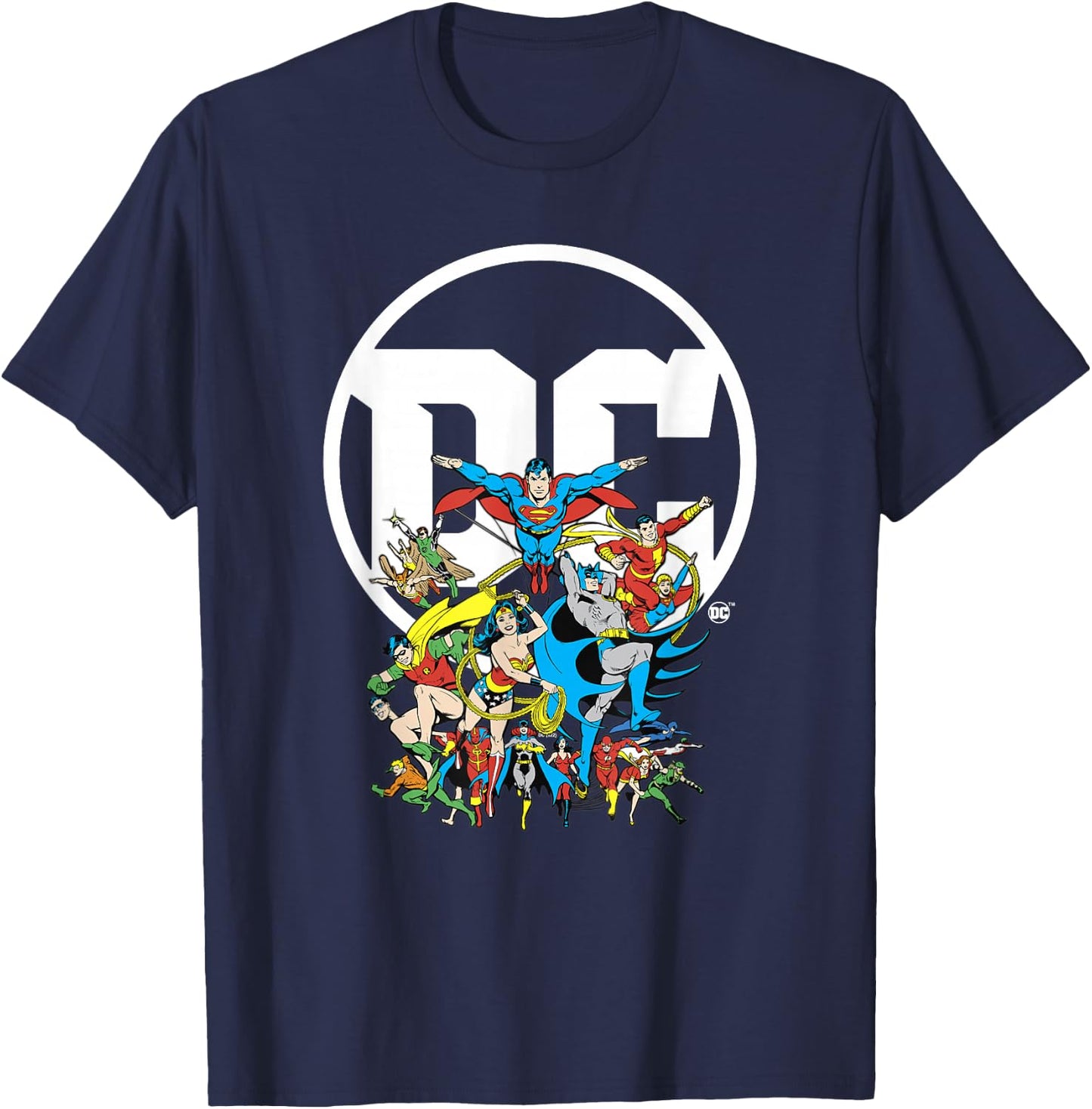 DC Comics Character Group Logo Poster T-Shirt - T-Shirt | Navy