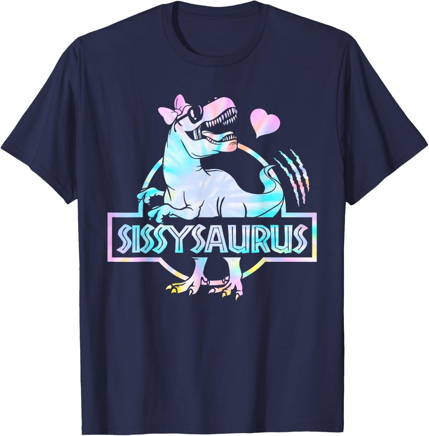 Sissysaurus T Rex Dinosaur Sissy Saurus Family Matching T-Shirt - T-Shirt | Navy