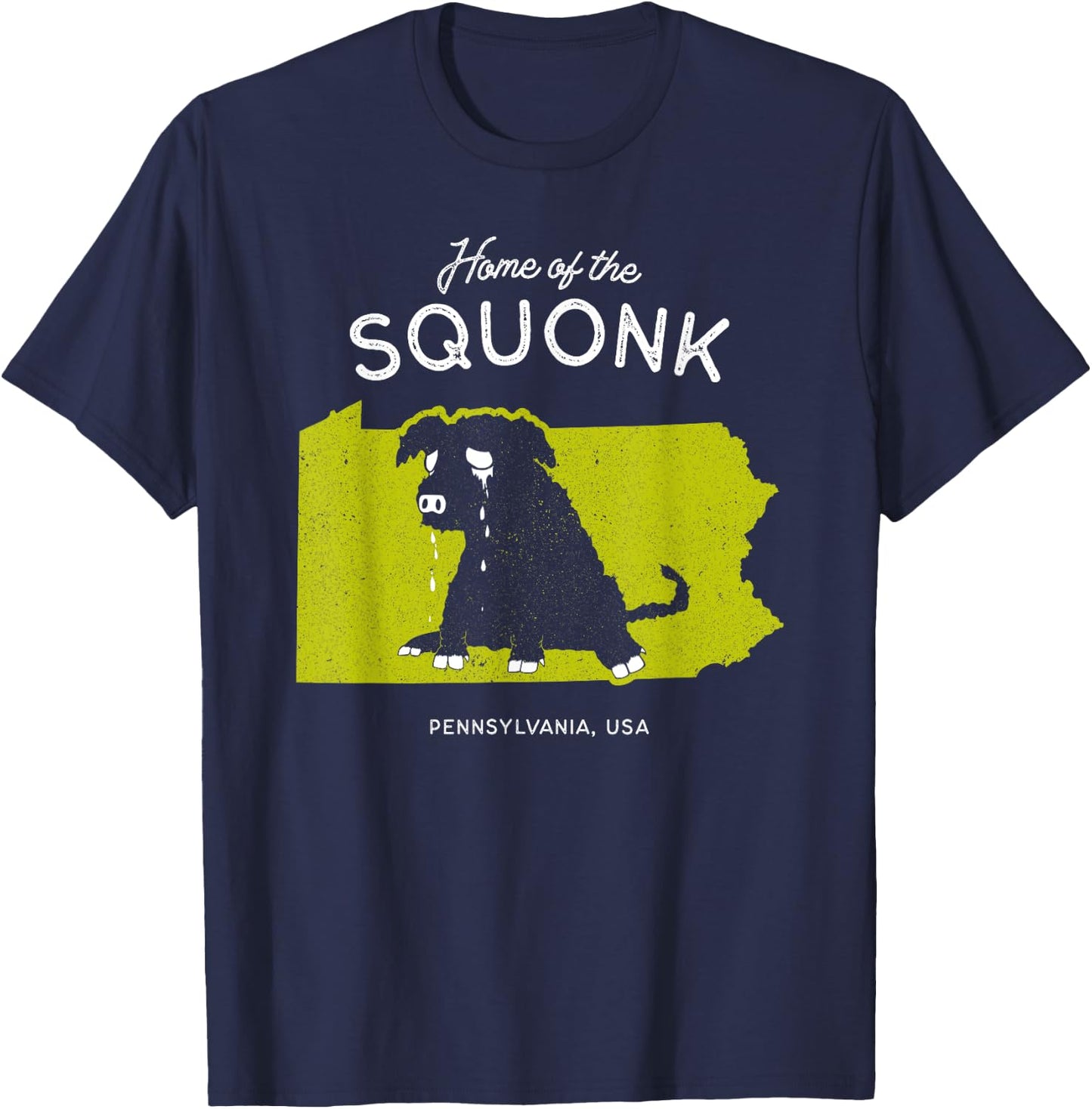 Home of the Squonk - Pennsylvania, USA Sad Emo Cryptid T-Shirt - T-Shirt | Navy
