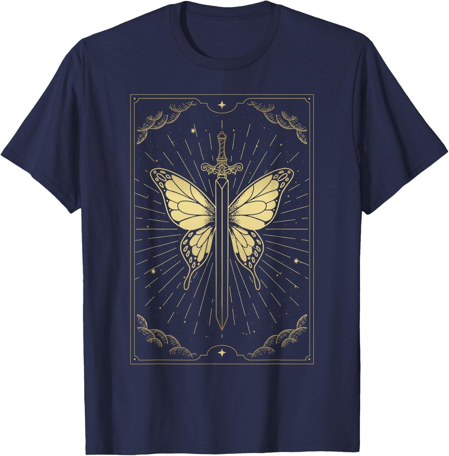 Sword That Has Butterfly Wings T-Shirt - T-Shirt | Navy