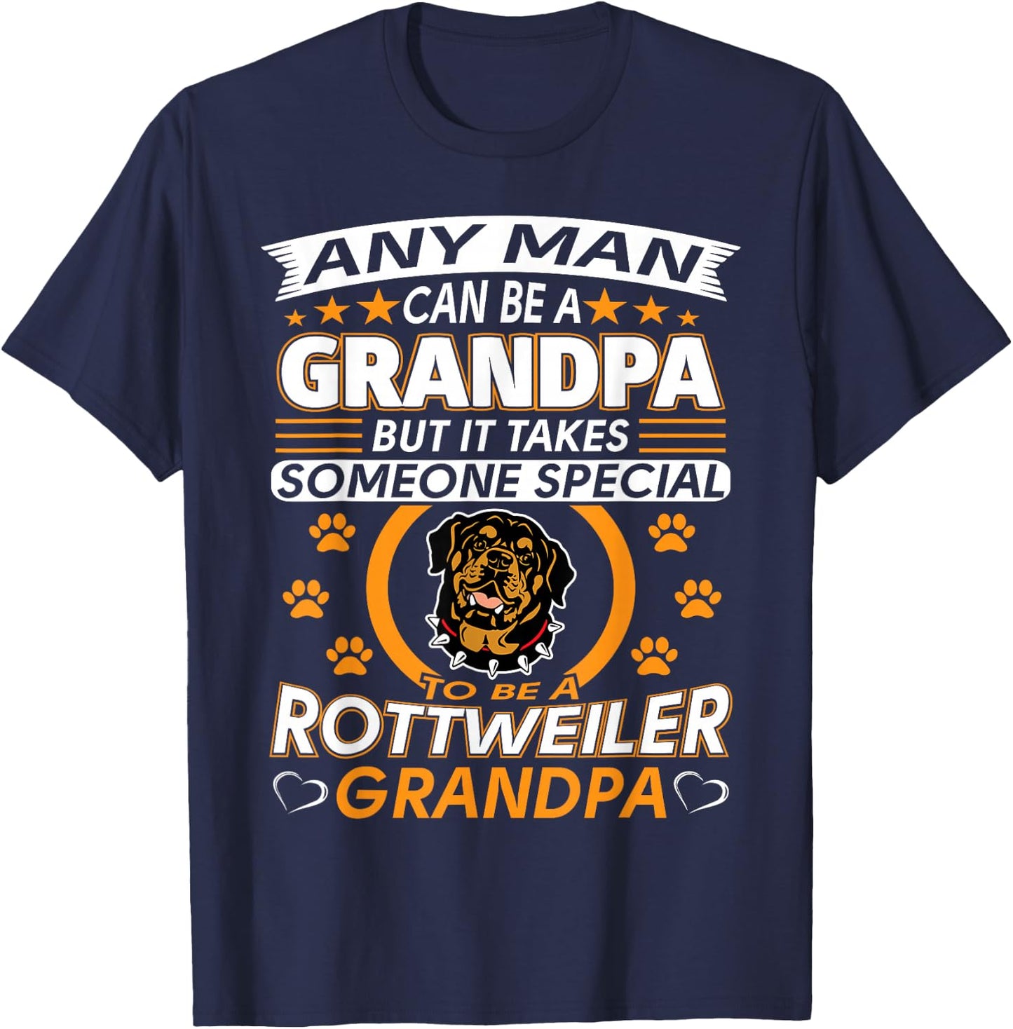 Rottweiler Grandpa T Shirt Best Gift Grandparents Day T-Shirt - T-Shirt | Navy