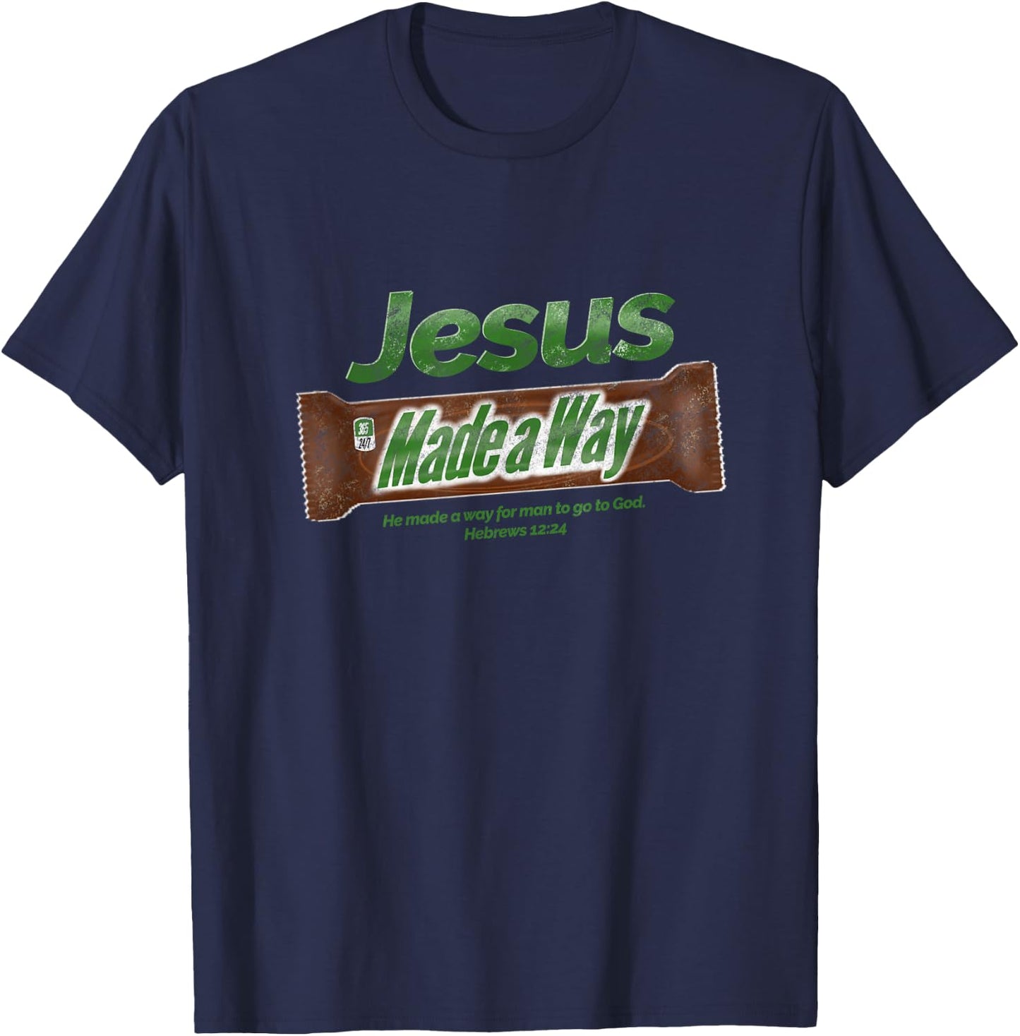 Jesus Candy Bar Christian Gift T-Shirt - T-Shirt | Navy