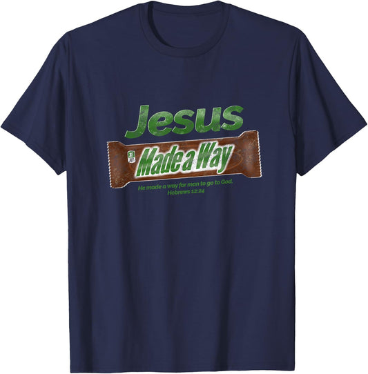 Jesus Candy Bar Christian Gift T-Shirt - T-Shirt | Navy