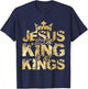 Jesus Christ is King Gold Bible Verse Faith Community T-Shirt - T-Shirt | Navy