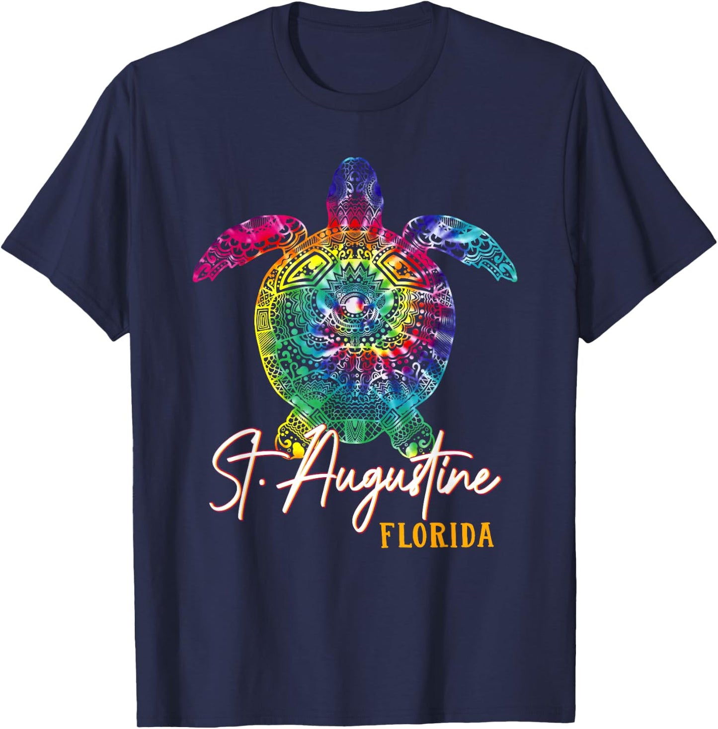 St. Augustine Tie Dye Sea Turtle Matching Family Vacation T-Shirt - T-Shirt | Navy