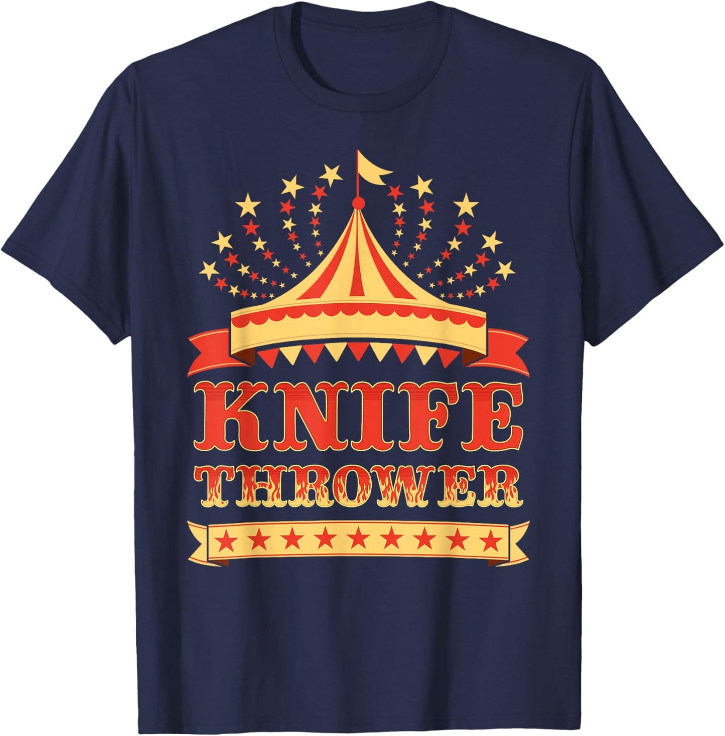 Circus Knife Thrower I Circus Themed Birthday Party T-Shirt - T-Shirt | Navy