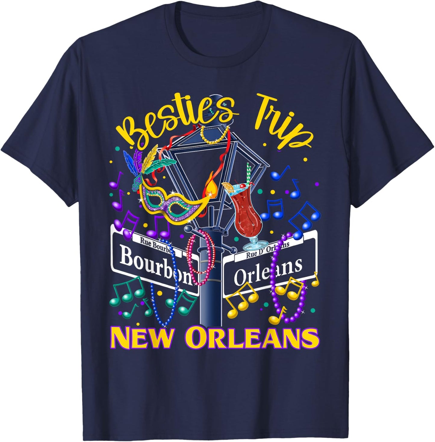 New Orleans Besties Trip Girlfriends Vacation T-Shirt - T-Shirt | Navy