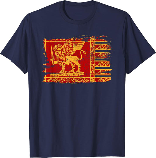 Republic of Venice Veneto Italy Flag Winged Lion Gonfalone T-Shirt - T-Shirt | Navy
