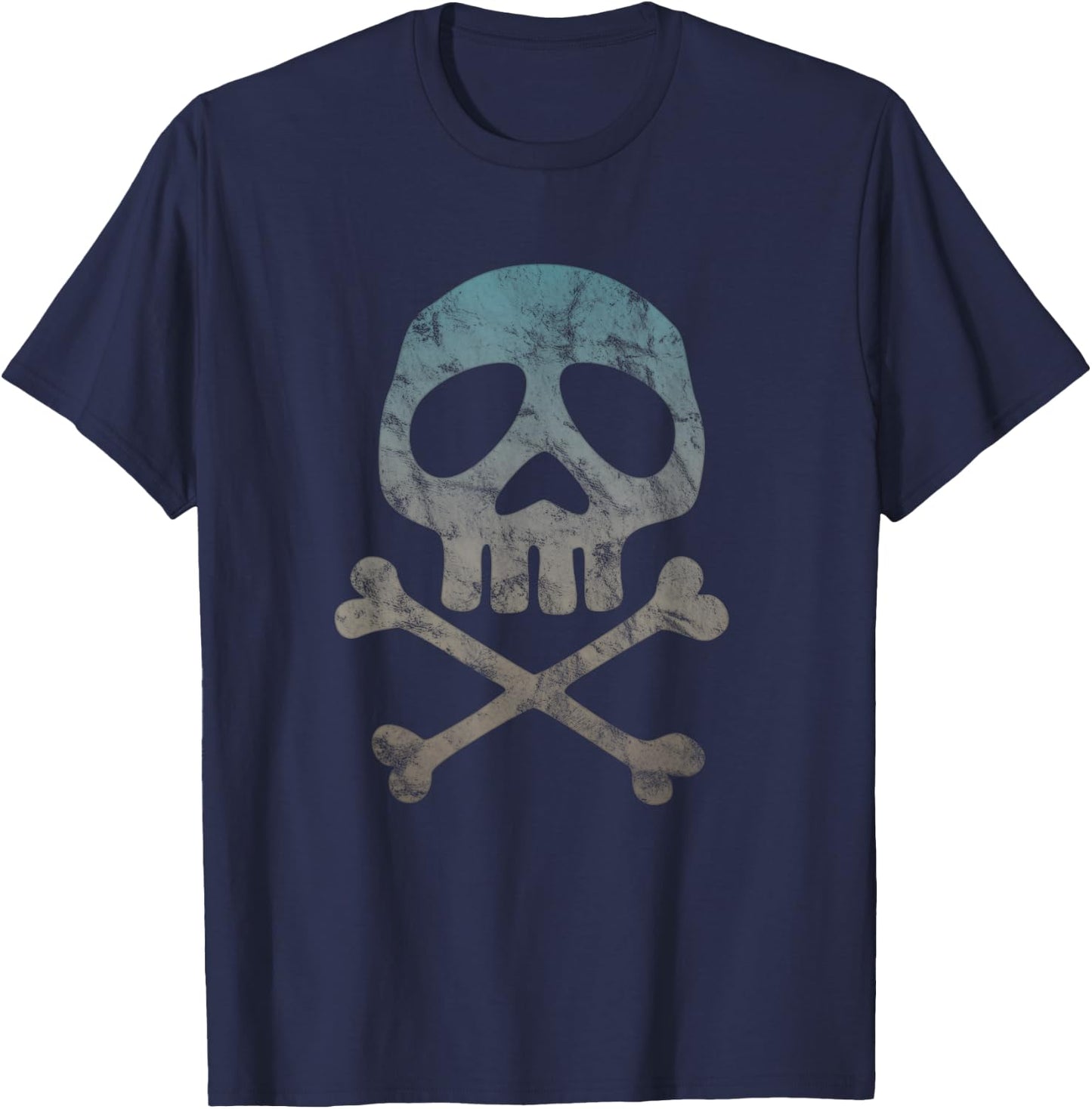Skull Space Pirate Captain Crossbones Halloween Party Ahoy T-Shirt - T-Shirt | Navy