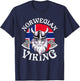 Cool Norwegian Viking Funny Norway Flag Vikings Lover Gift T-Shirt - T-Shirt | Navy