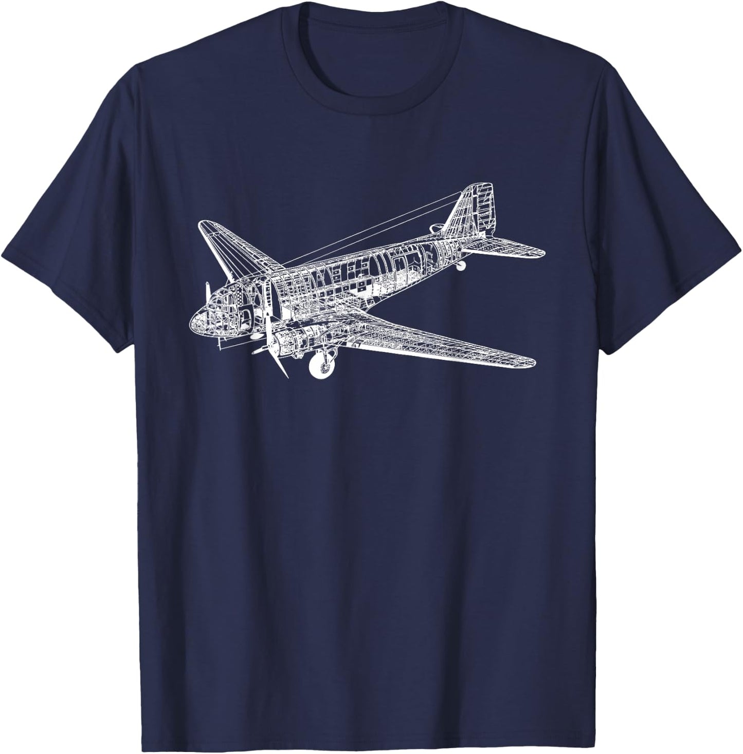 Vintage DC-3 Airplane Douglas DC-3 T-Shirt - T-Shirt | Navy