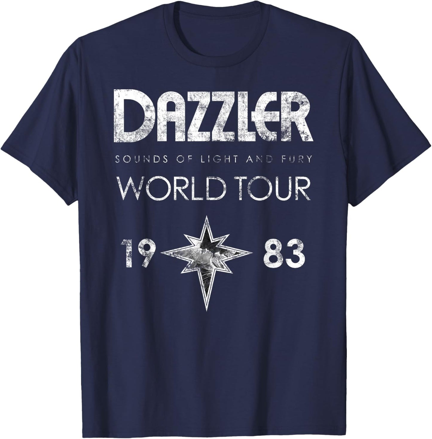 Dazzler Sounds of Light & Fury World Tour 1983 T-Shirt - T-Shirt | Navy