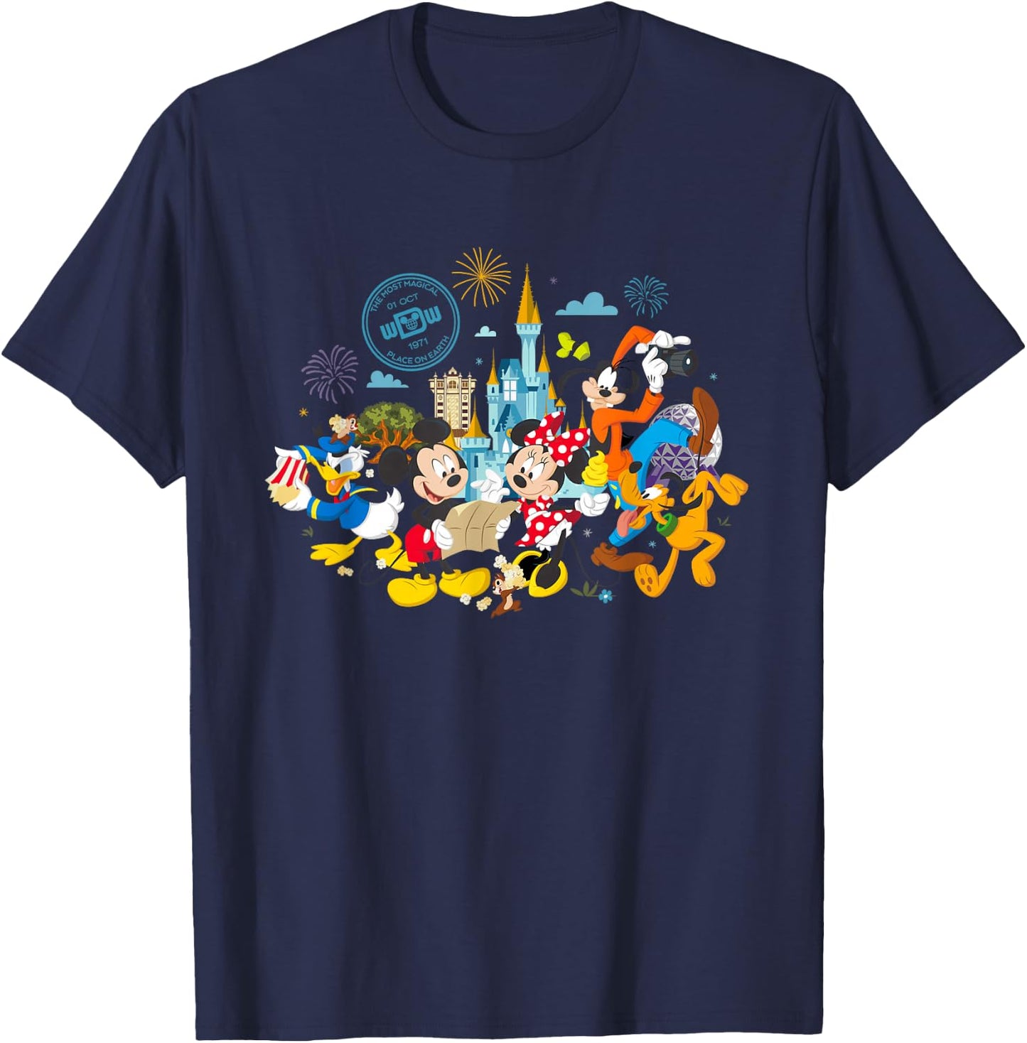 Walt Disney World 50th Anniversary Mickey and Friends Small T-Shirt - T-Shirt | Navy