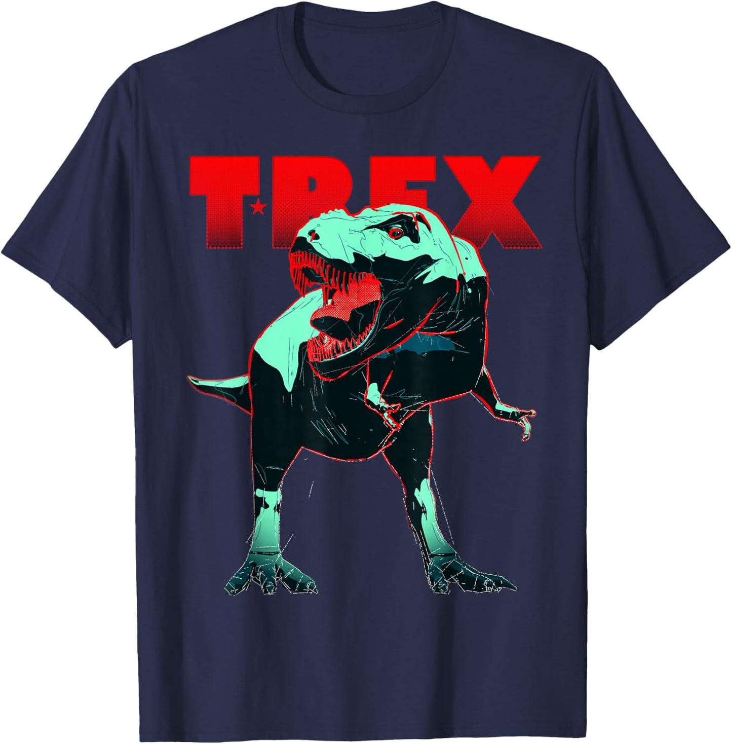 Dinosaur Shirt T Rex Tyrannosaurus Roaring Dino Graphic T-Shirt - T-Shirt | Navy