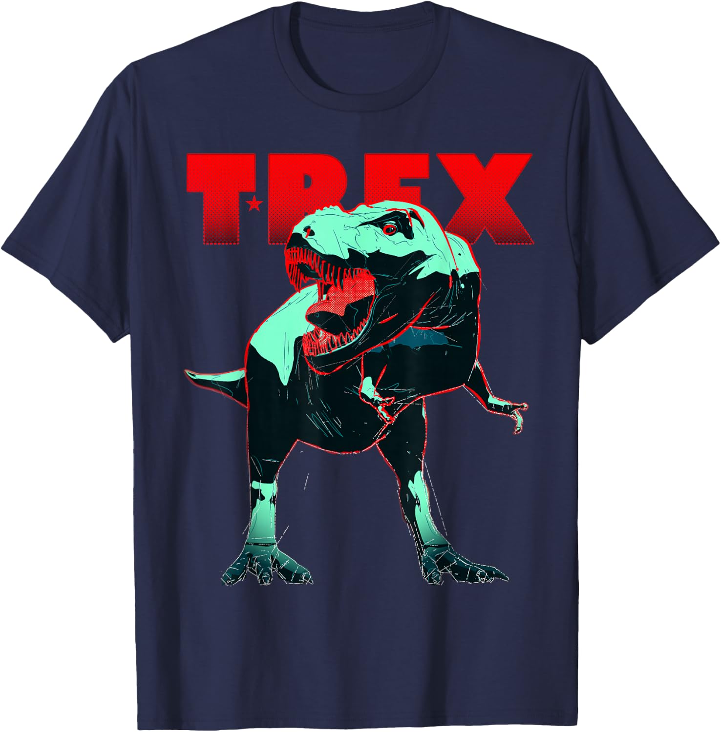 Dinosaur Shirt T Rex Tyrannosaurus Roaring Dino Graphic T-Shirt - T-Shirt | Navy