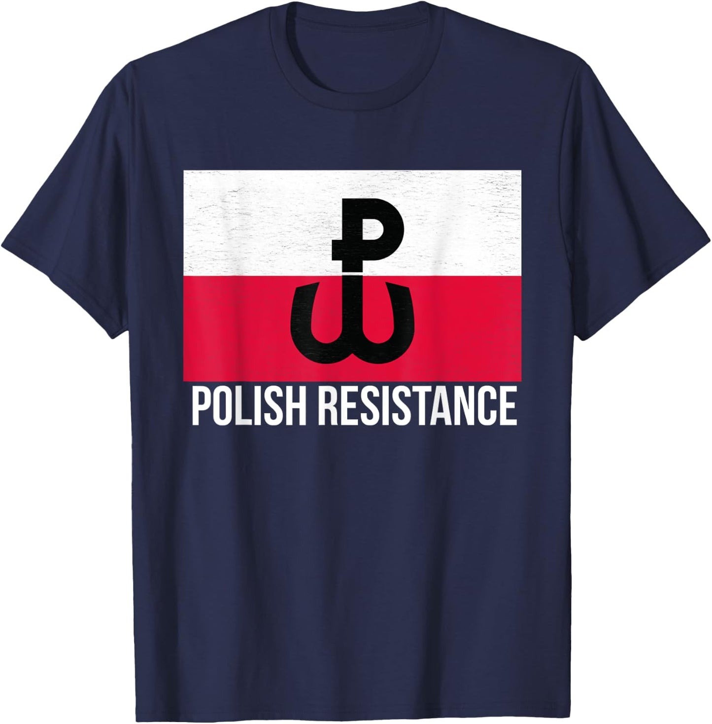 Flag of Poland Polish Resistance T Shirt T-Shirt - T-Shirt | Navy