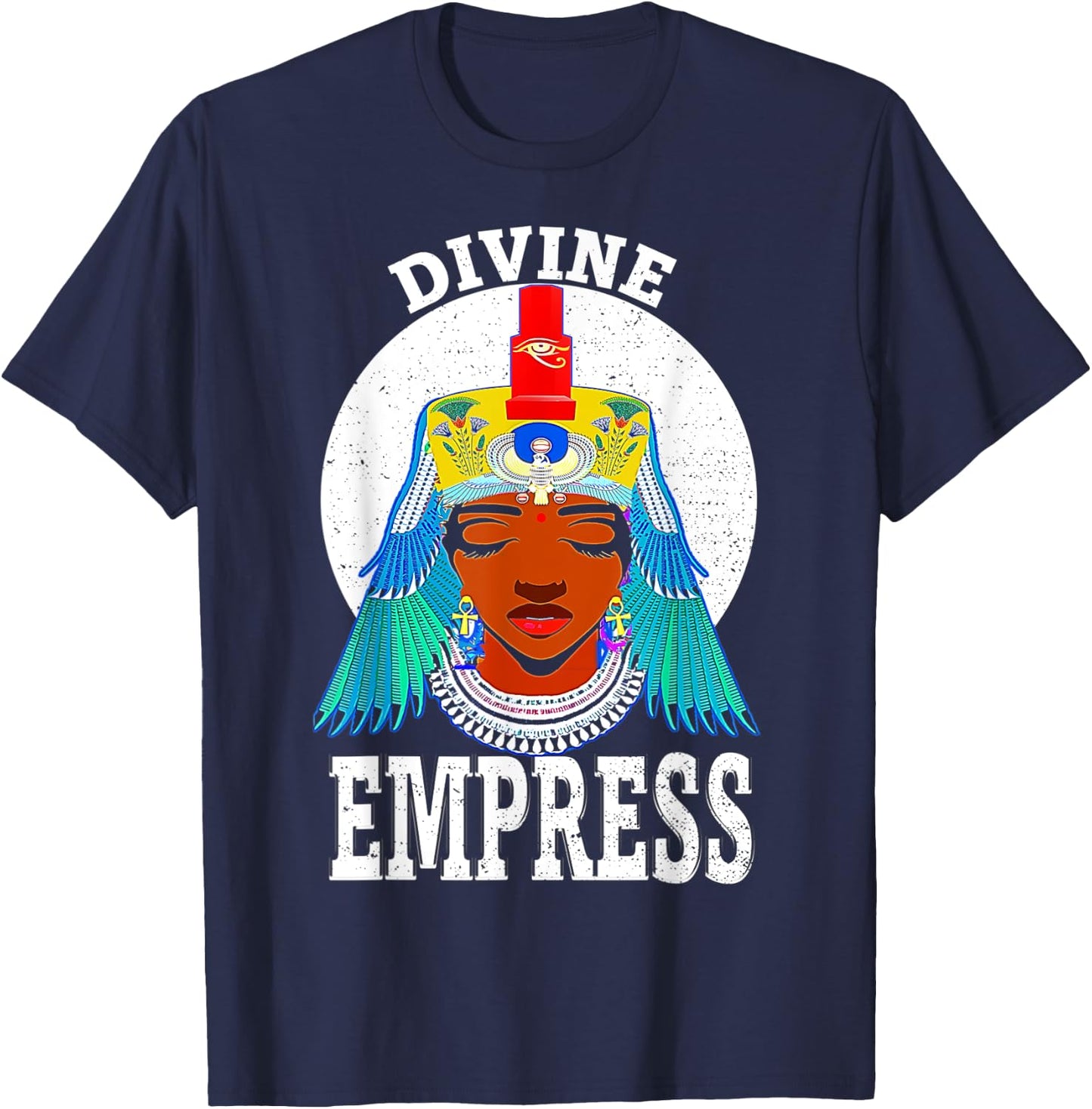 Divine Empress Egyptian Black Pride Melanin African American T-Shirt - T-Shirt | Navy