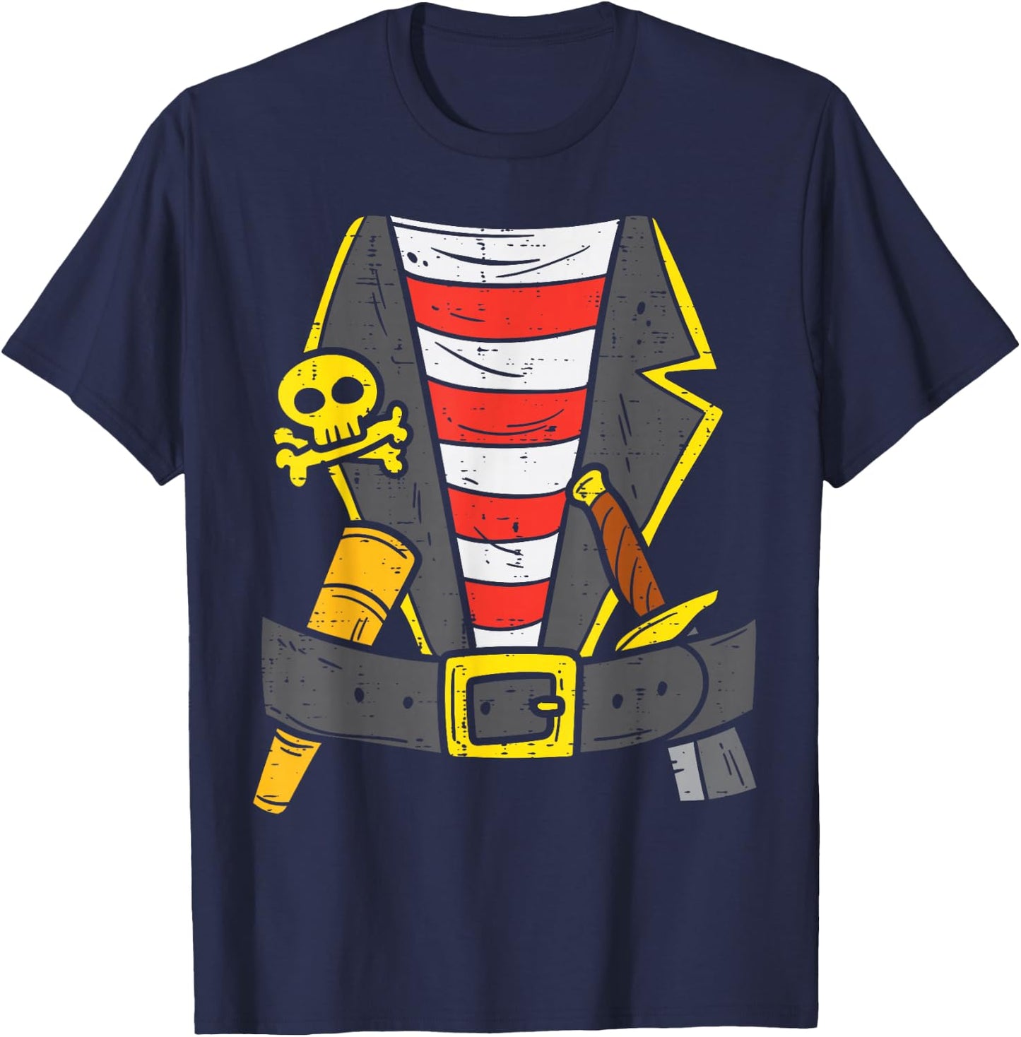 Buccaneer Pirate Carribean Costume Halloween Men Boys Kids T-Shirt - T-Shirt | Navy
