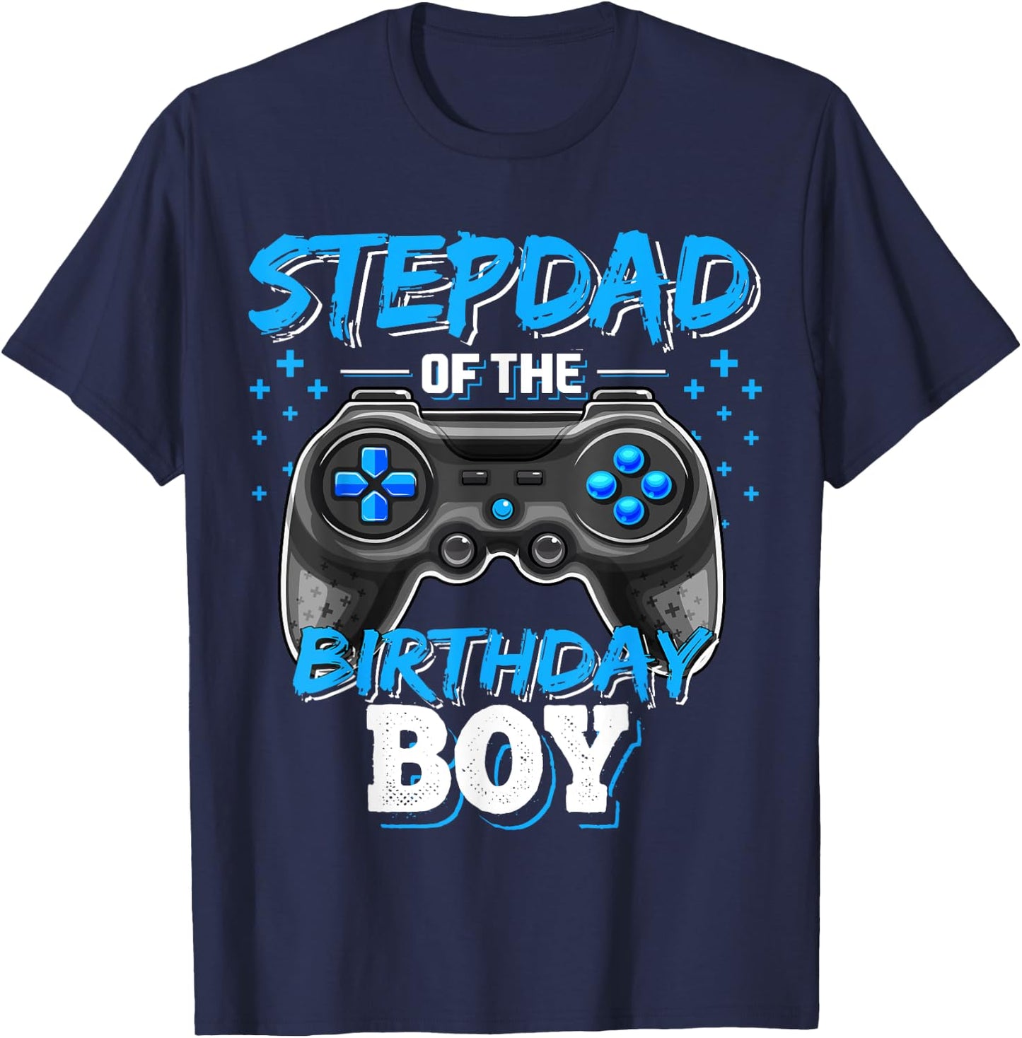Stepdad of the Birthday Boy Matching Family Video Game Party T-Shirt - T-Shirt | Navy