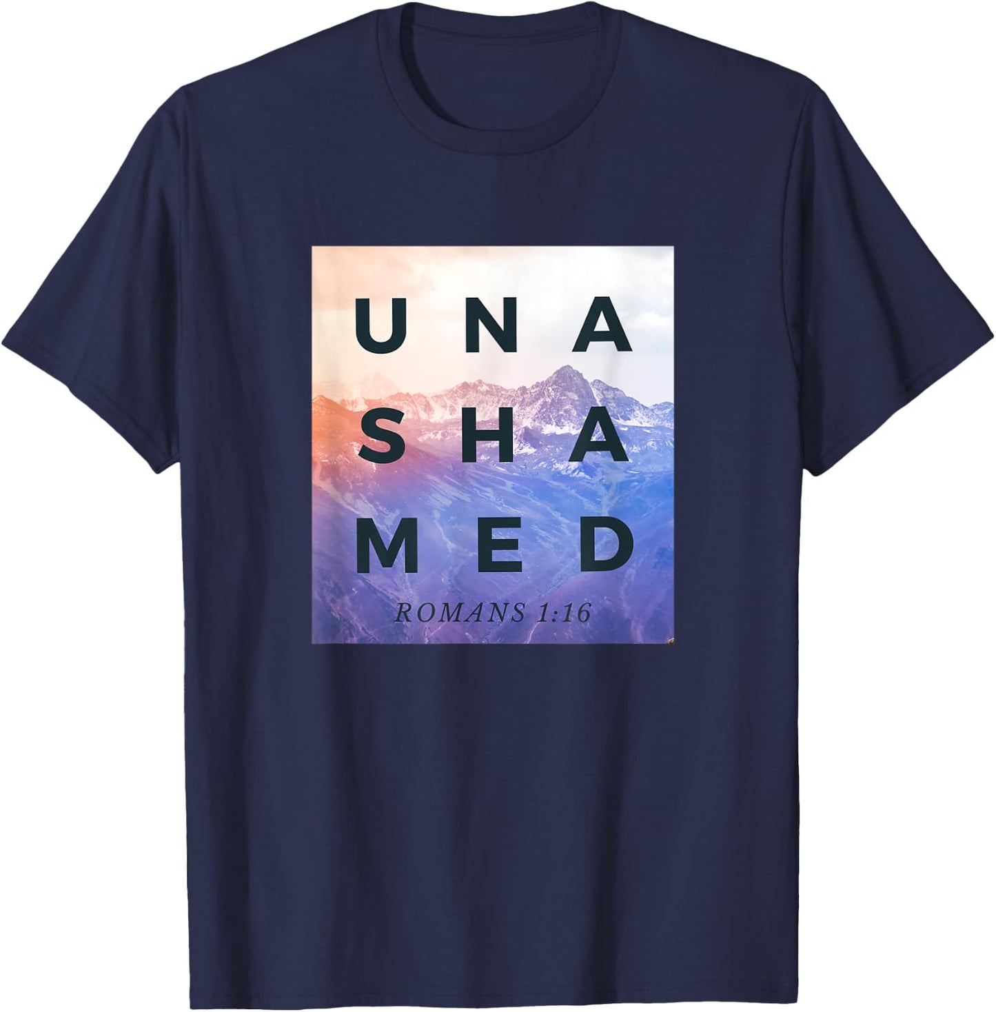 Unashamed Shirt, Romans 1:16 Shirt, Unashamed Tour Shirt T-Shirt - T-Shirt | Navy